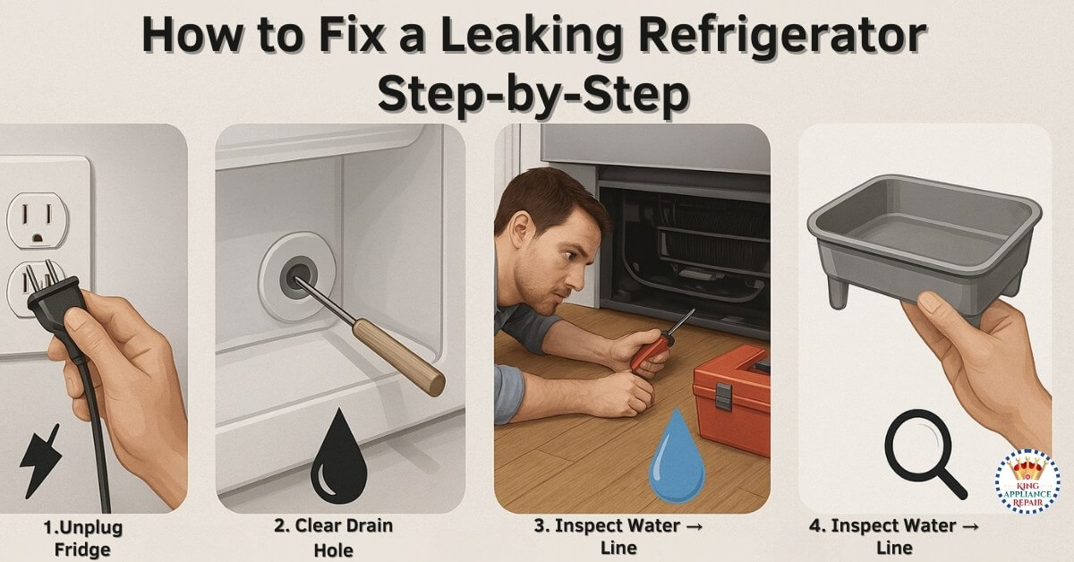 How to Fix a Leaking Refrigerator Step-by-Step - King Appliance Repair